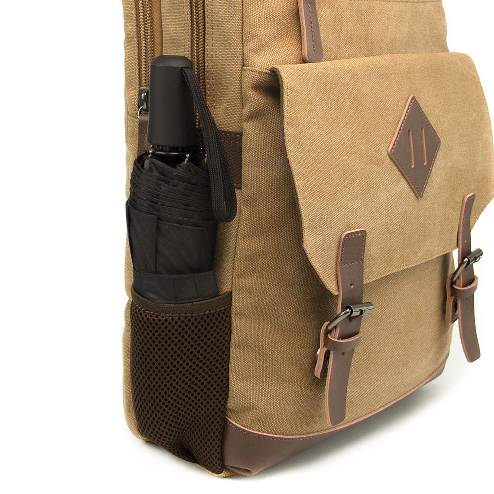 KAUKKO Vintage Canvas Backpack - Large Capacity,Multi-Functional Durable Outdoor Rucksack KF19, 16.2L - kaukko