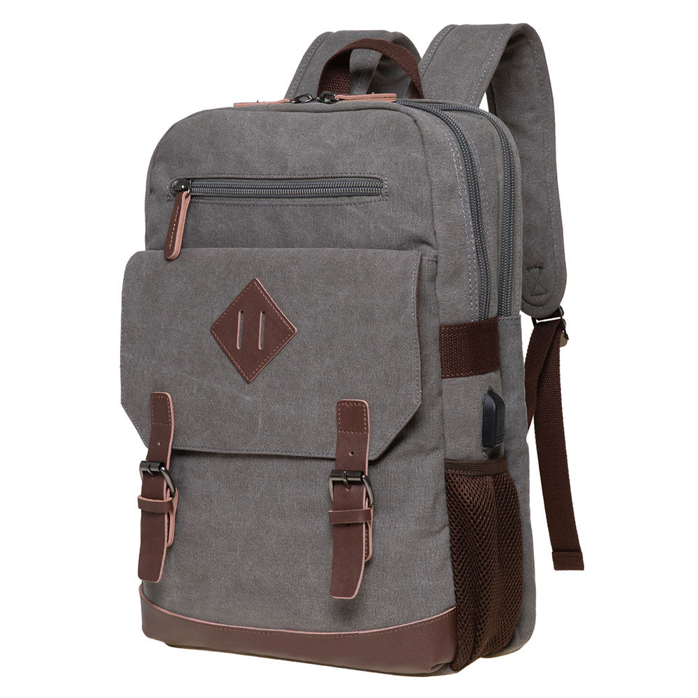 KAUKKO Vintage Canvas Backpack - Large Capacity,Multi-Functional Durable Outdoor Rucksack KF19, 16.2L - kaukko