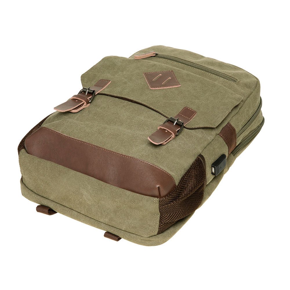 KAUKKO Vintage Canvas Backpack - Large Capacity,Multi-Functional Durable Outdoor Rucksack KF19, 16.2L - kaukko