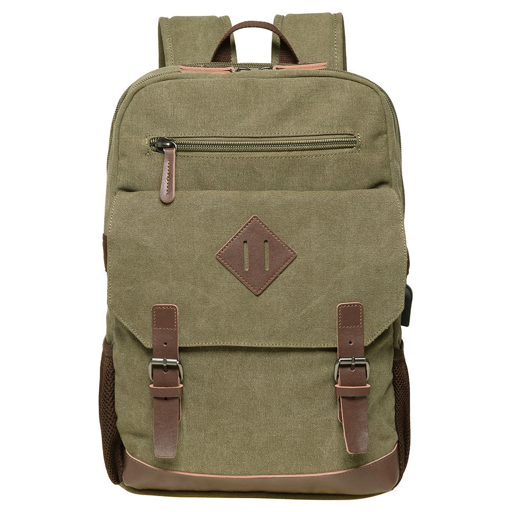 KAUKKO Vintage Canvas Backpack - Large Capacity,Multi-Functional Durable Outdoor Rucksack KF19, 16.2L - kaukko
