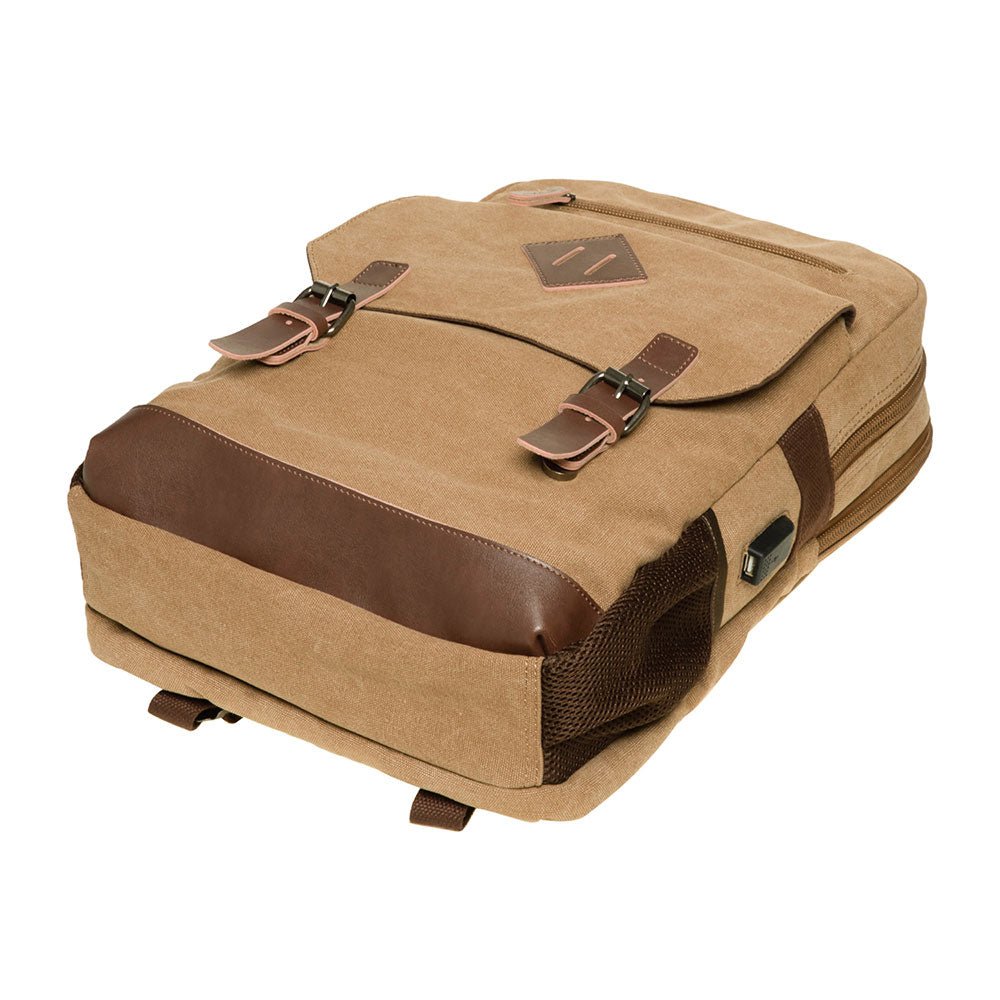 KAUKKO Vintage Canvas Backpack - Large Capacity,Multi-Functional Durable Outdoor Rucksack KF19, 16.2L - kaukko