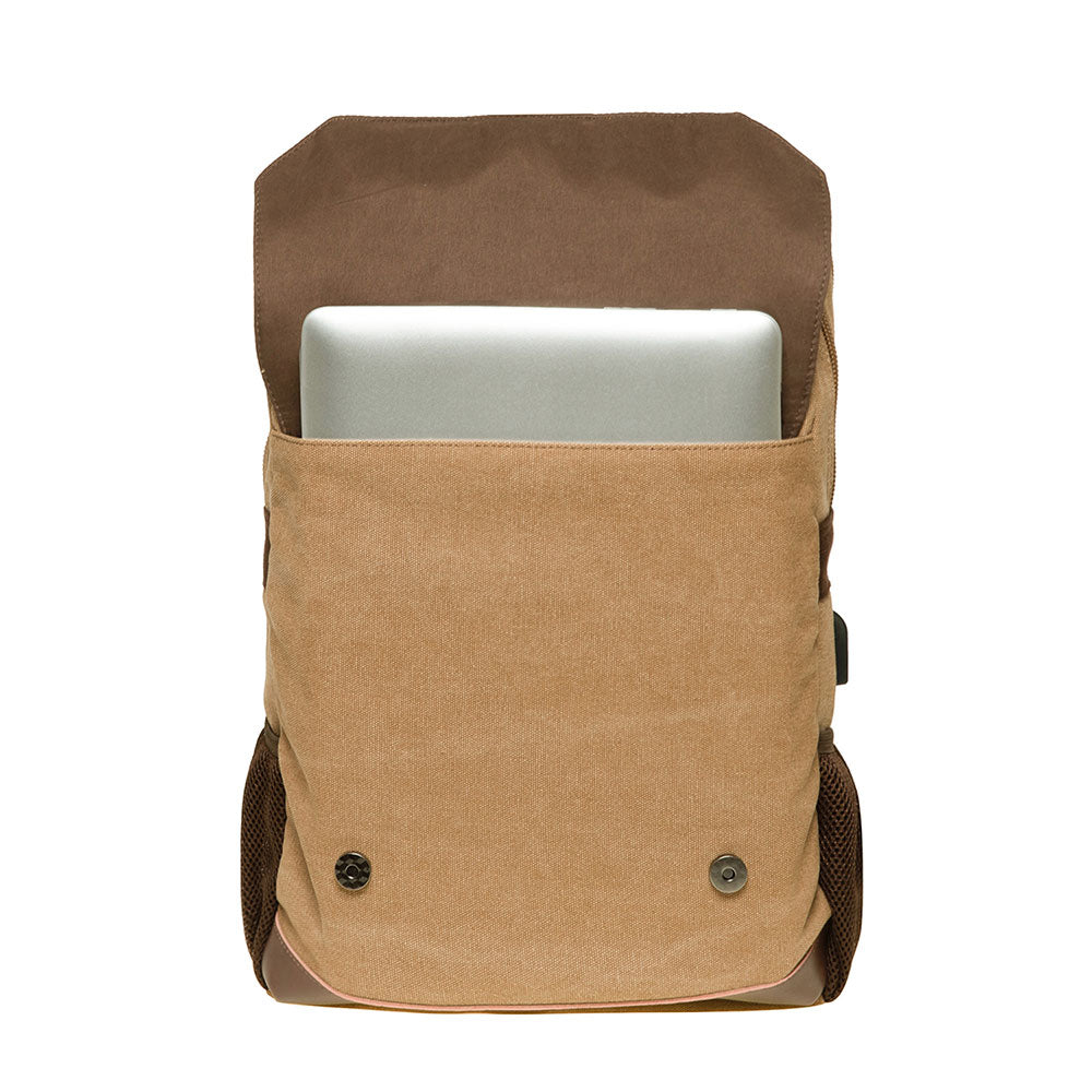 KAUKKO Vintage Canvas Backpack - Large Capacity,Multi-Functional Durable Outdoor Rucksack KF19, 16.2L - kaukko