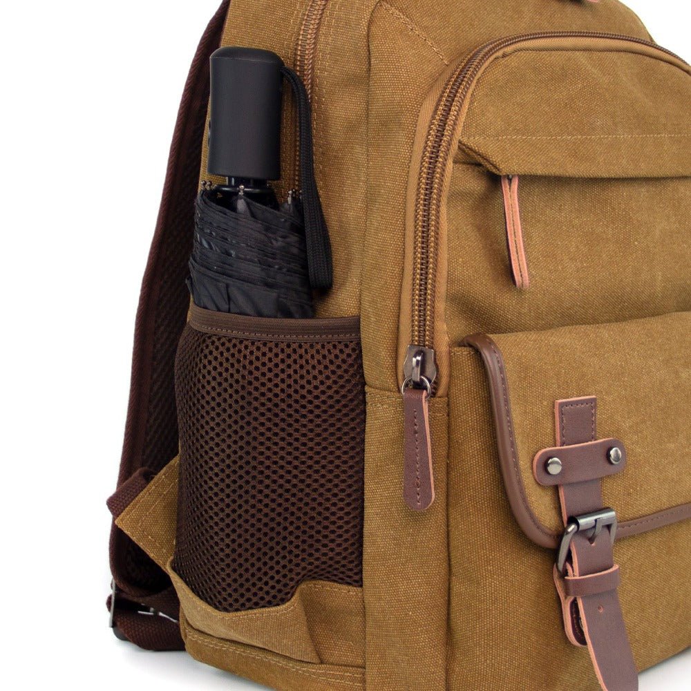 KAUKKO Vintage Canvas Backpack - Large Capacity,Multi-Functional Durable Outdoor Rucksack KS28, 24.3L - kaukko