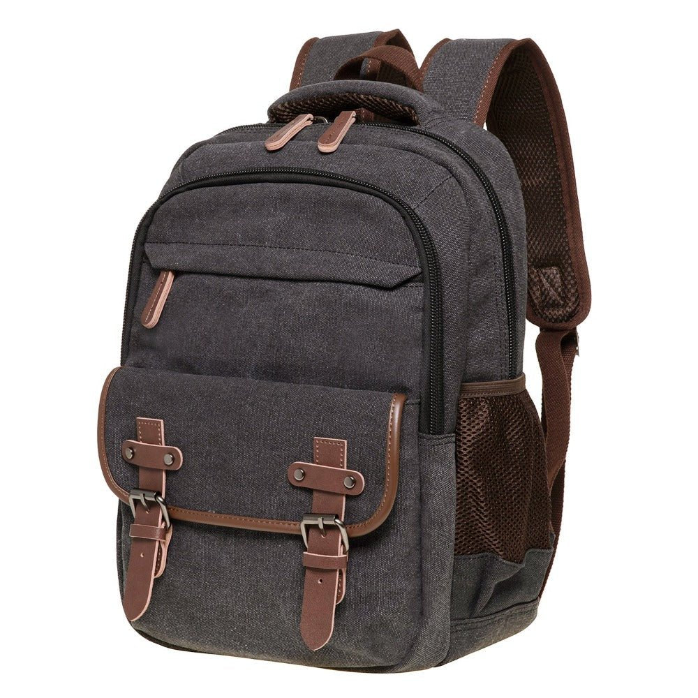 KAUKKO Vintage Canvas Backpack - Large Capacity,Multi-Functional Durable Outdoor Rucksack KS28, 24.3L - kaukko