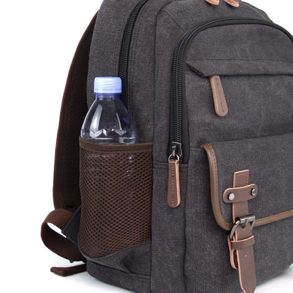 KAUKKO Vintage Canvas Backpack - Large Capacity,Multi-Functional Durable Outdoor Rucksack KS28, 24.3L - kaukko