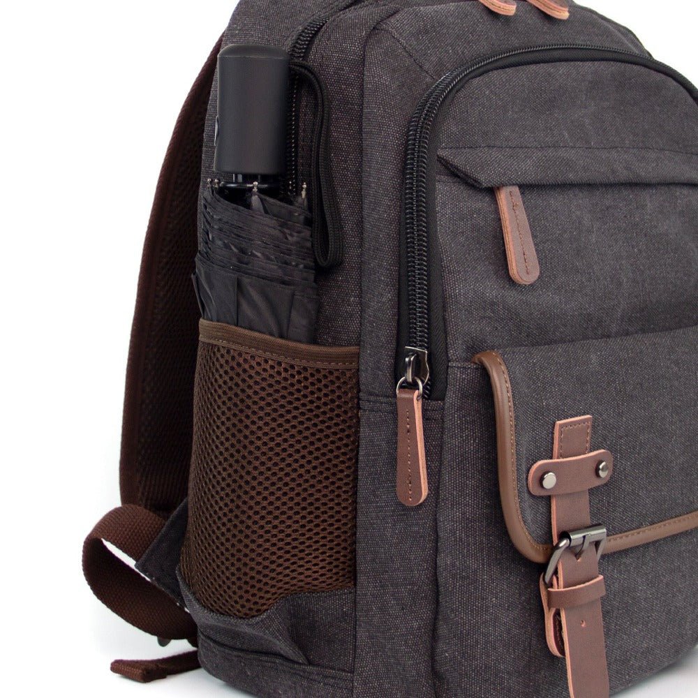 KAUKKO Vintage Canvas Backpack - Large Capacity,Multi-Functional Durable Outdoor Rucksack KS28, 24.3L - kaukko