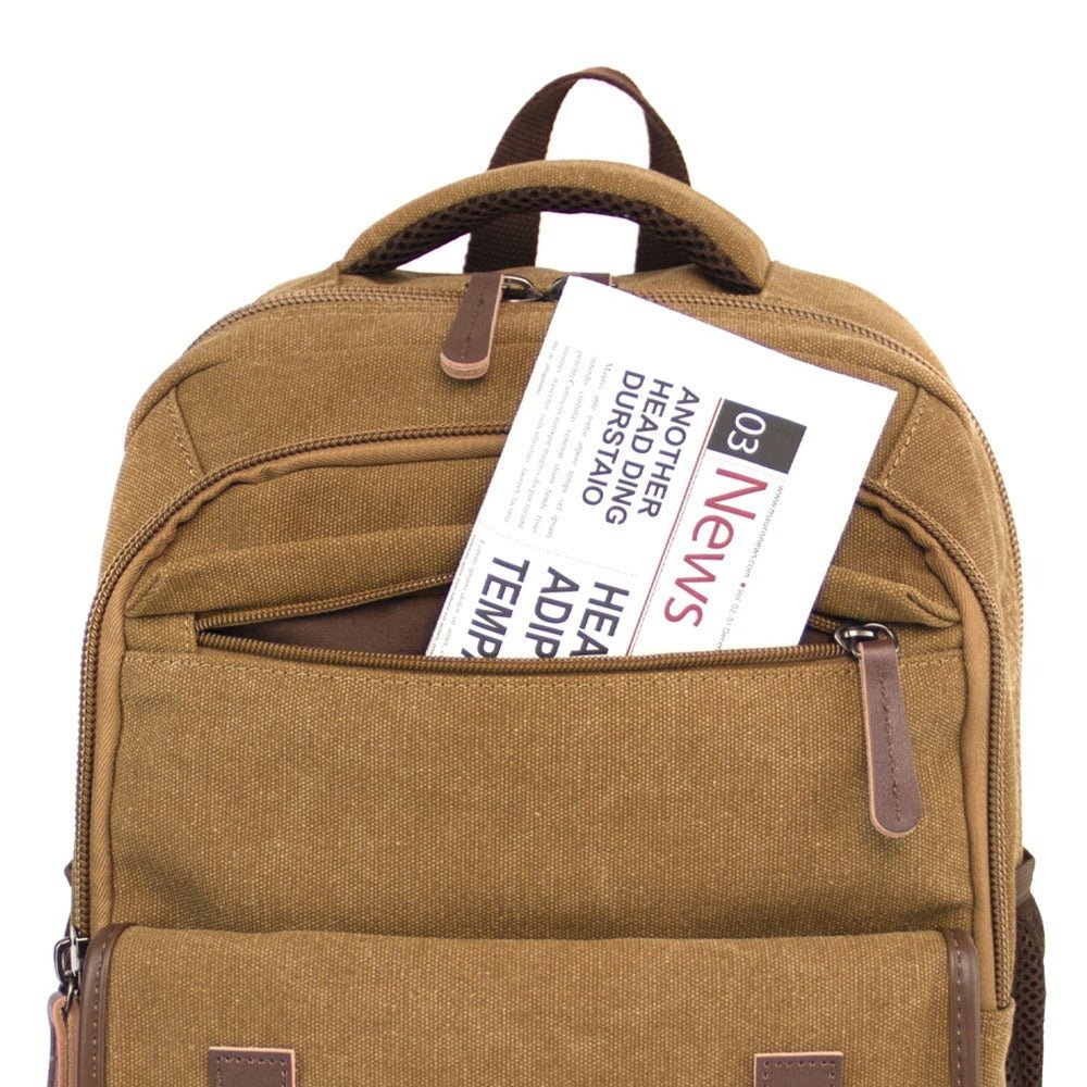 KAUKKO Vintage Canvas Backpack - Large Capacity,Multi-Functional Durable Outdoor Rucksack KS28, 24.3L - kaukko
