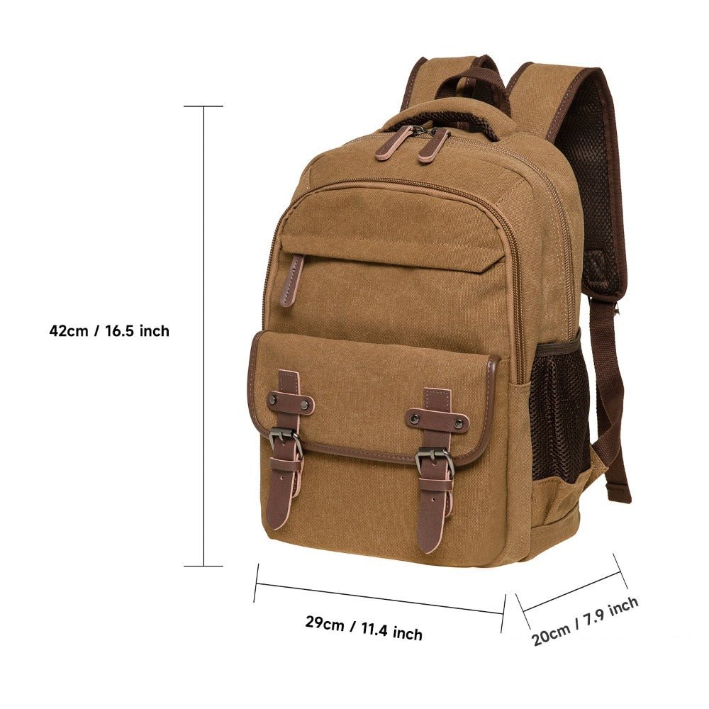 KAUKKO Vintage Canvas Backpack - Large Capacity,Multi-Functional Durable Outdoor Rucksack KS28, 24.3L - kaukko