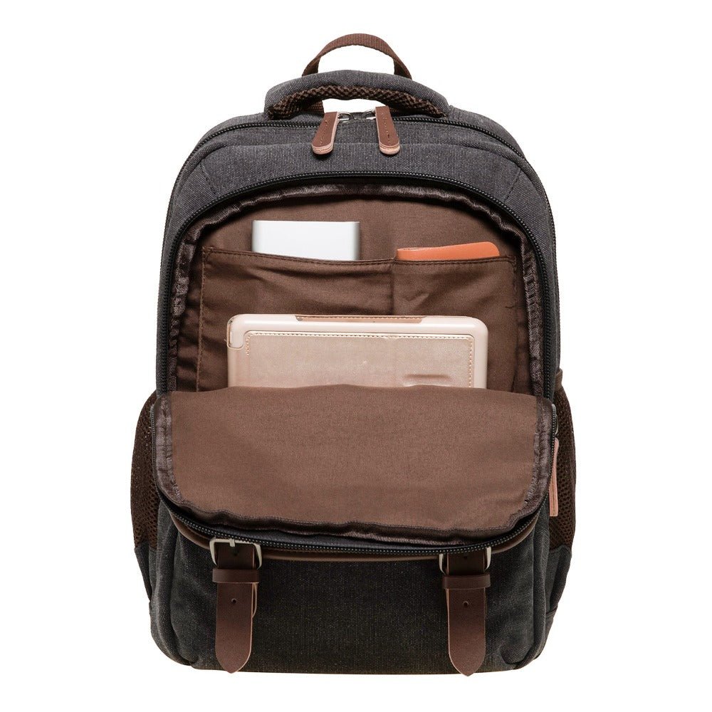 KAUKKO Vintage Canvas Backpack - Large Capacity,Multi-Functional Durable Outdoor Rucksack KS28, 24.3L - kaukko