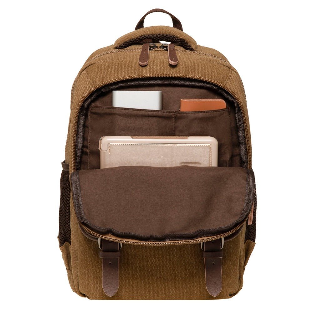 KAUKKO Vintage Canvas Backpack - Large Capacity,Multi-Functional Durable Outdoor Rucksack KS28, 24.3L - kaukko