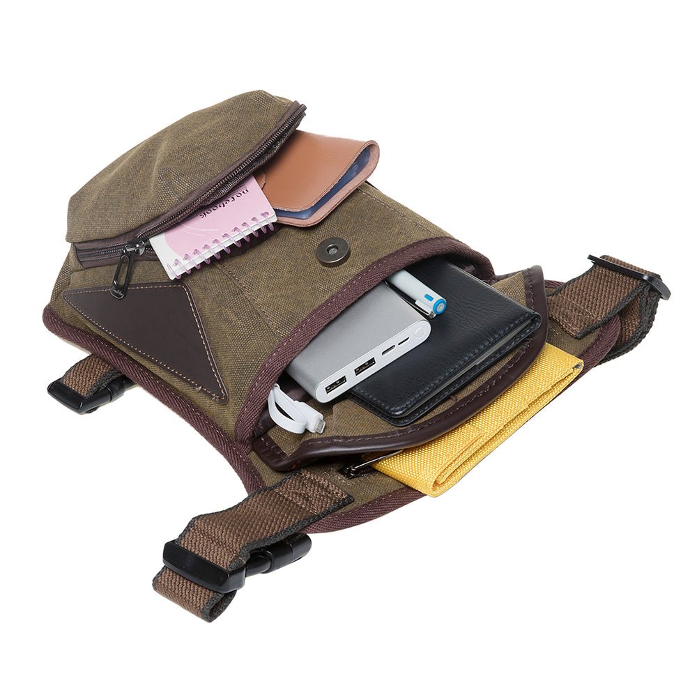 KAUKKO Vintage Canvas Leg Bag for Men Women Perfect for Cycling, Motorcycling and Hiking - kaukko