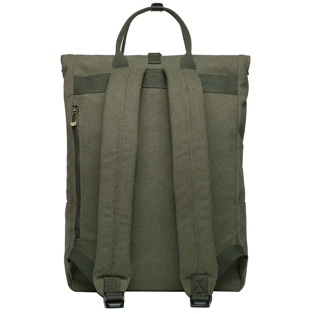 KAUKKO Vintage Canvas Rucksack Laptop Backpack for 12" Notebook for Women Men,School College Backpack (47-2-GREEN) - kaukko
