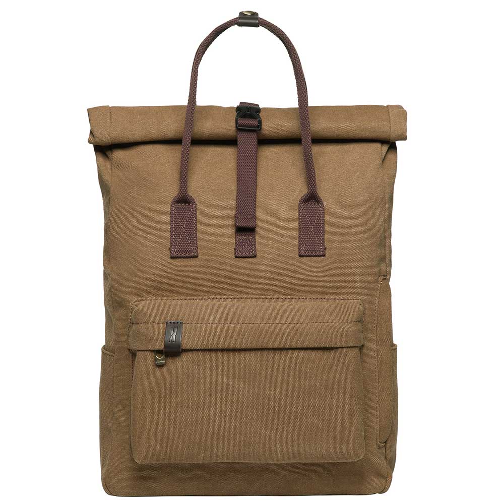 KAUKKO Vintage Canvas Rucksack Laptop Backpack for 12" Notebook for Women Men,School College Backpack (47-2-KHAKI) - kaukko