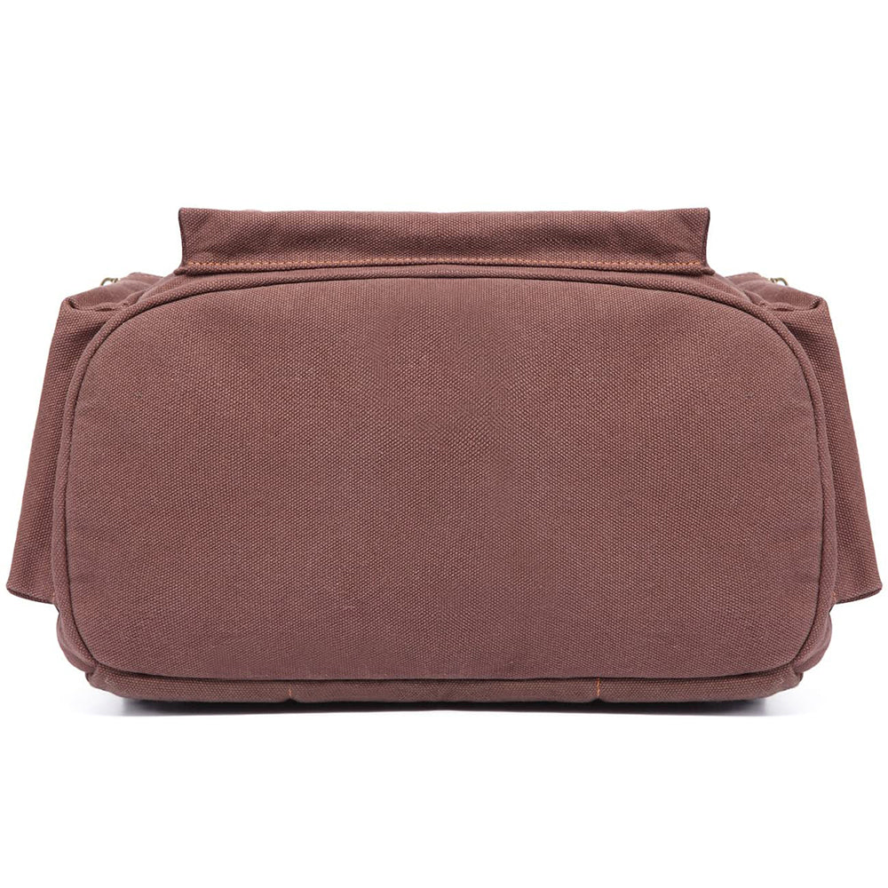 KAUKKO Vintage Casual Canvas and Leather Rucksack Retro Backpack for School Work Travel Hiking, 19L - kaukko