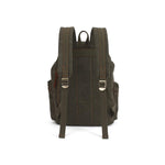 KAUKKO Vintage Casual Canvas and Leather Rucksack Retro Backpack for School Work Travel Hiking, 19L ( Army Green ) - kaukko