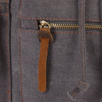 KAUKKO Vintage Casual Canvas and Leather Rucksack Retro Backpack for School Work Travel Hiking, 19L ( Grey ) - kaukko