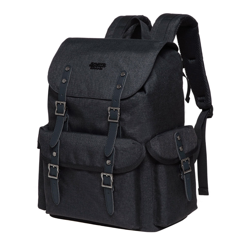 KAUKKO Vintage Casual Canvas and Leather Rucksack Retro Backpack for School Work Travel Hiking - kaukko