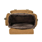 KAUKKO Vintage Casual Canvas and Leather Rucksack Retro Backpack for School Work Travel Hiking - kaukko