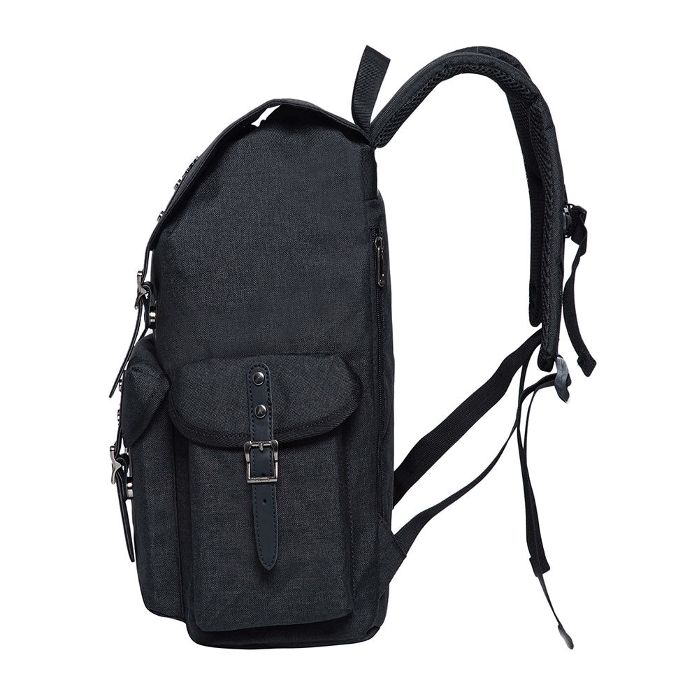 KAUKKO Vintage Casual Canvas and Leather Rucksack Retro Backpack for School Work Travel Hiking - kaukko