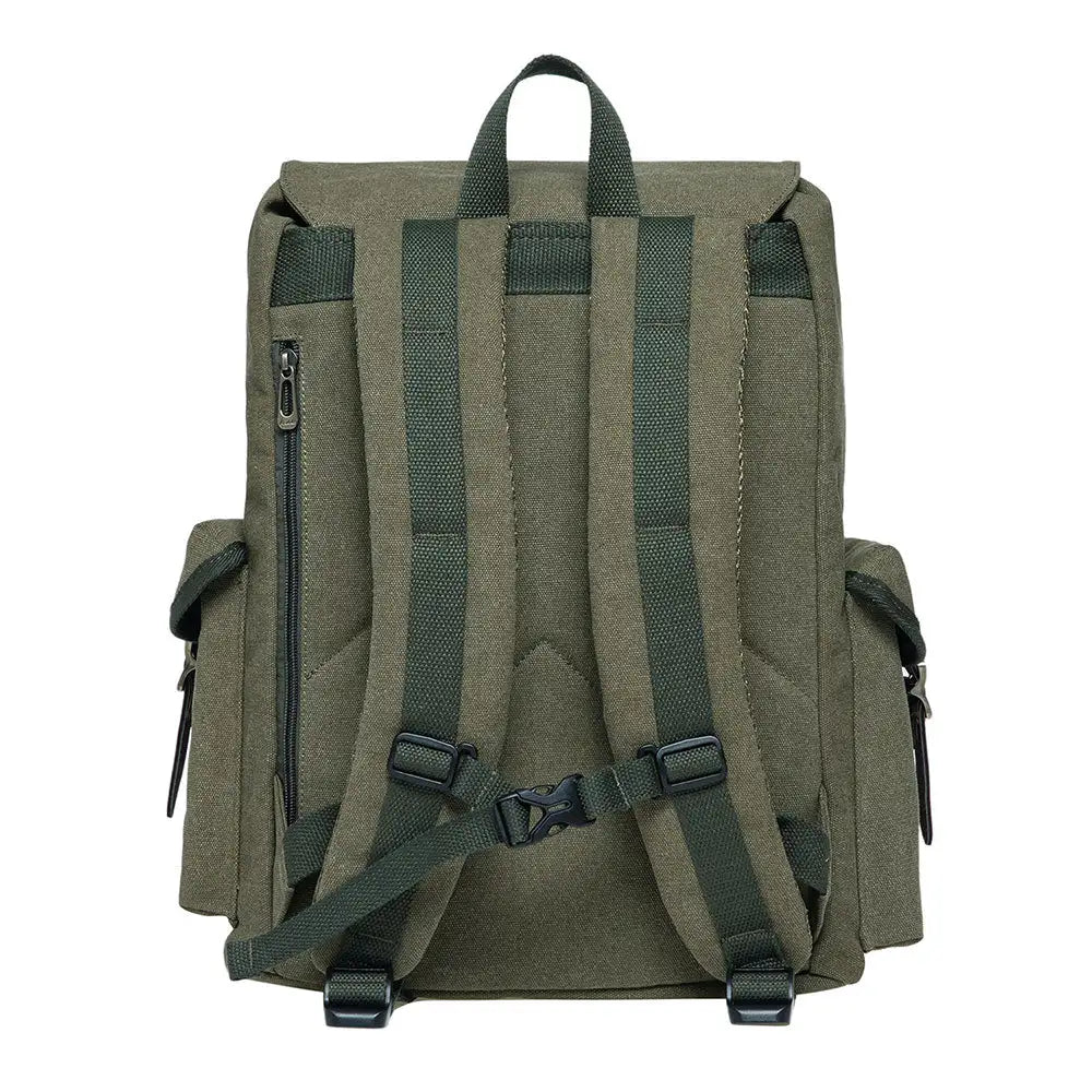 KAUKKO Vintage Casual Canvas and Leather Rucksack Retro Backpack for School Work Travel Hiking - kaukko