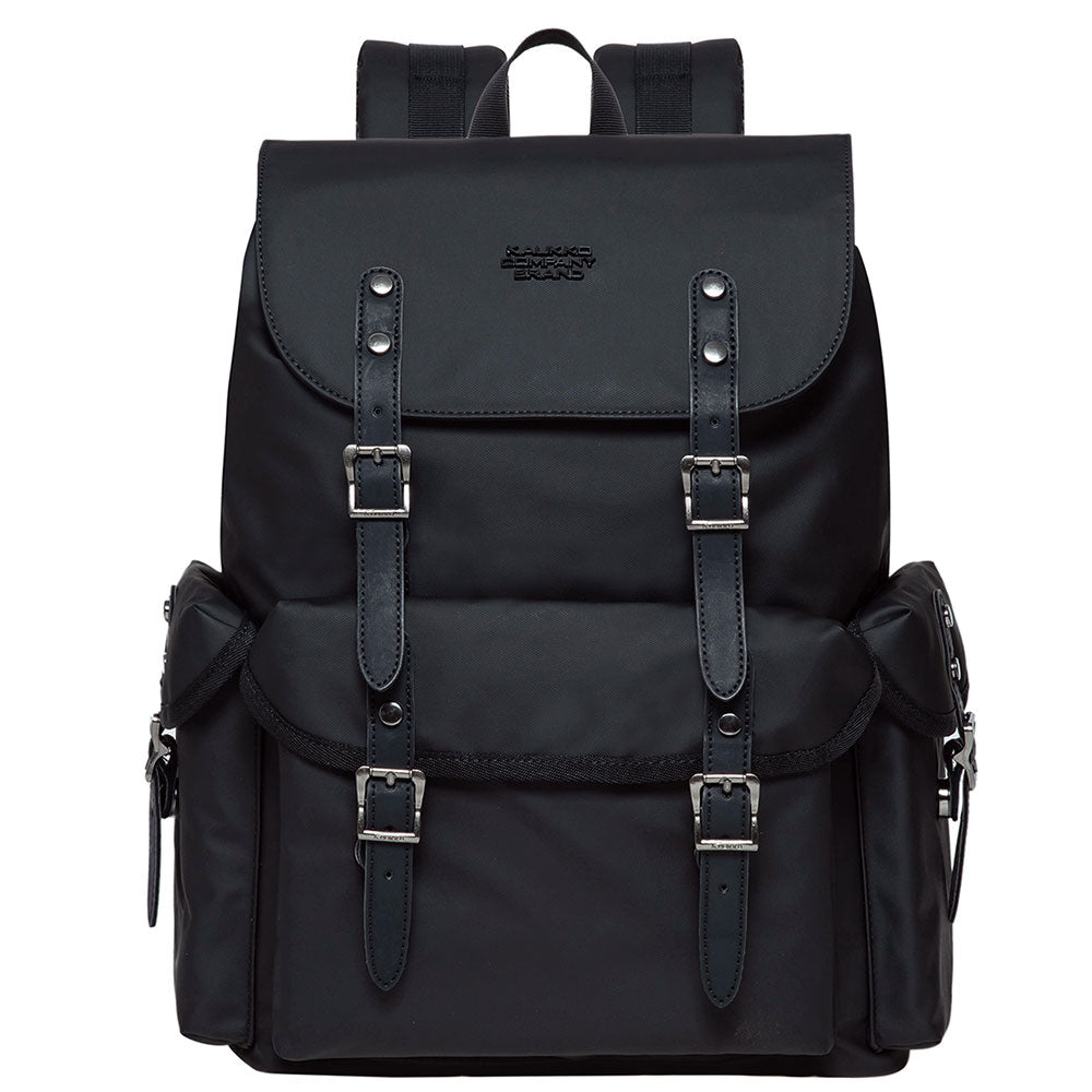 KAUKKO Vintage Casual Canvas and Leather Rucksack Retro Backpack for School Work Travel Hiking - kaukko