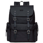 KAUKKO Vintage Casual Canvas and Leather Rucksack Retro Backpack for School Work Travel Hiking - kaukko