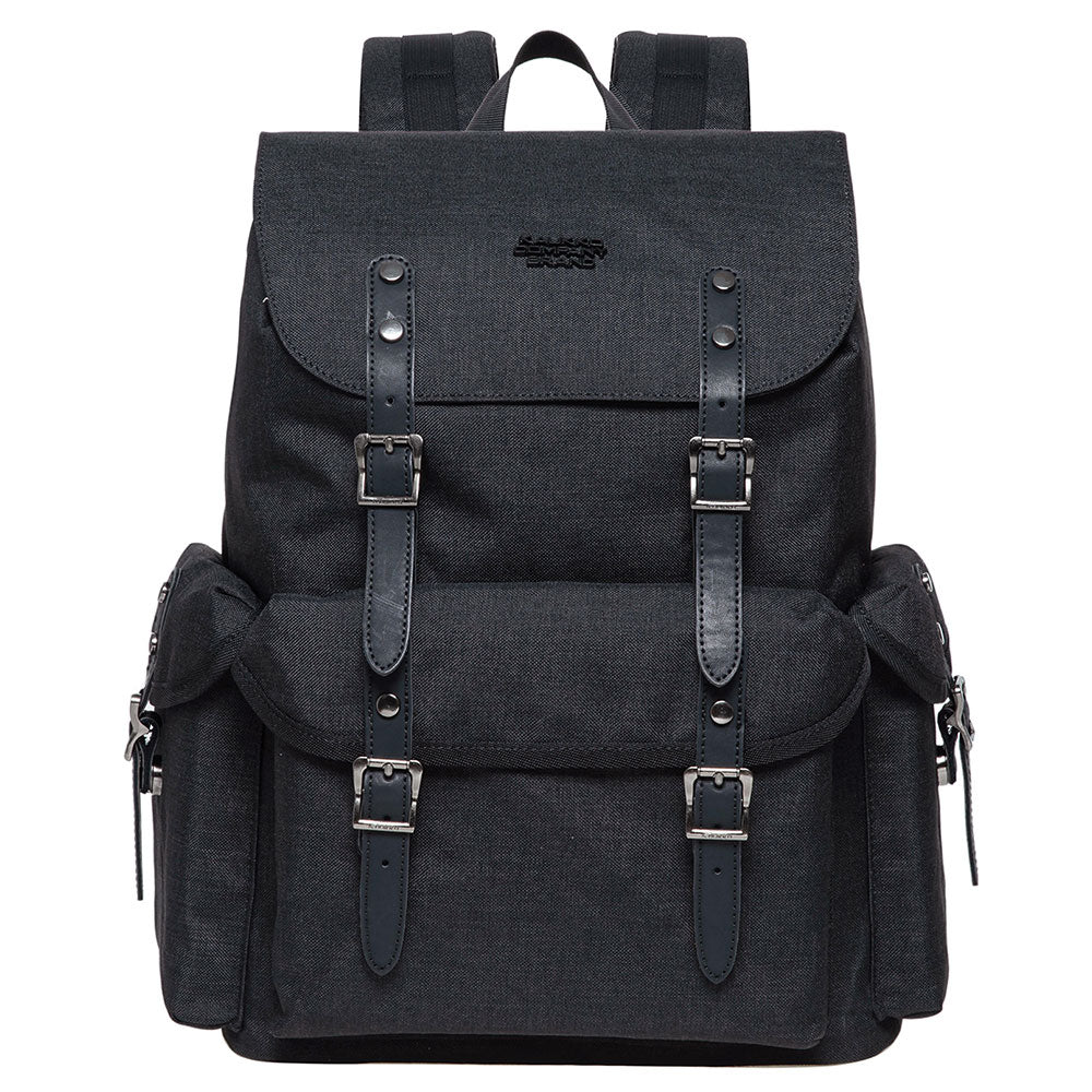 KAUKKO Vintage Casual Canvas and Leather Rucksack Retro Backpack for School Work Travel Hiking - kaukko