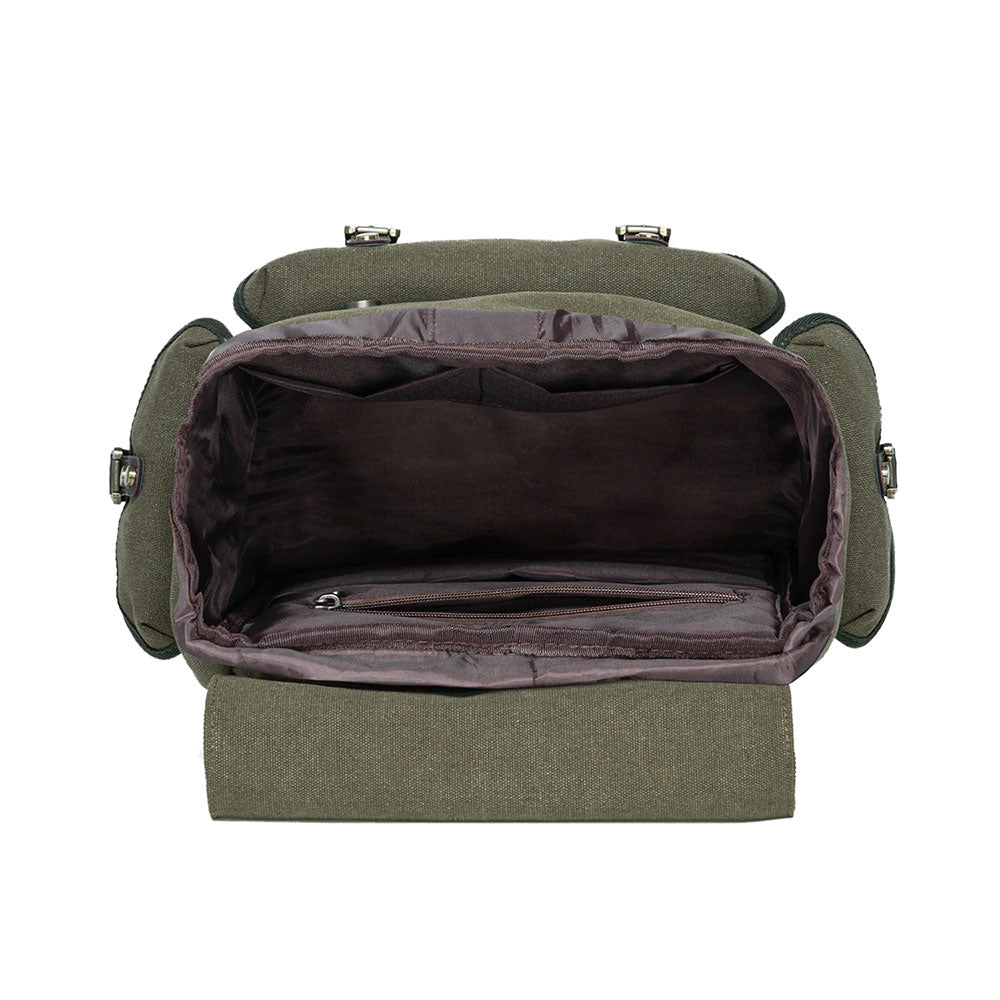 KAUKKO Vintage Casual Canvas and Leather Rucksack Retro Backpack for School Work Travel Hiking - kaukko