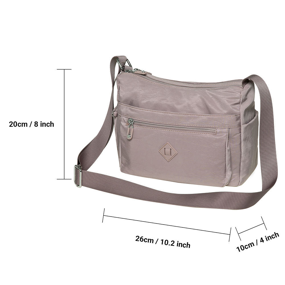 KAUKKO Women Crossbody Bag Handbag Lightweight Shoulder Purse Nylon Multi Pocket Crossbody Bag Ladies Travel Handbag - kaukko