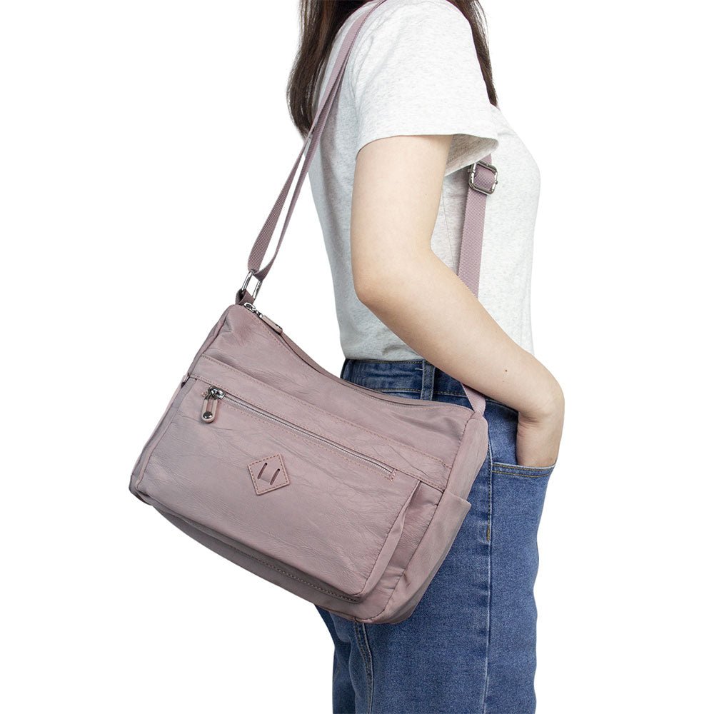KAUKKO Women Crossbody Bag Handbag Lightweight Shoulder Purse Nylon Multi Pocket Crossbody Bag Ladies Travel Handbag - kaukko