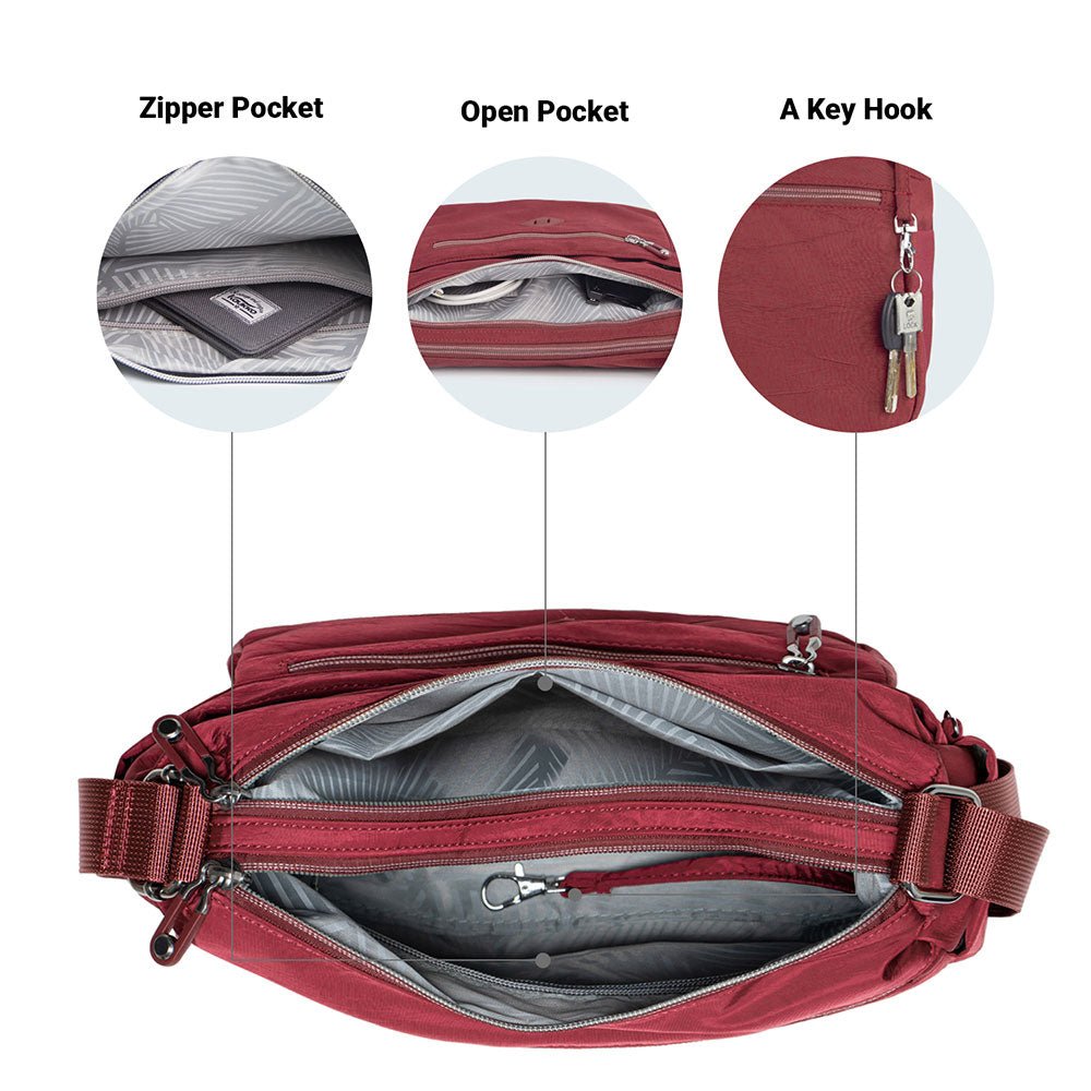 KAUKKO Women Crossbody Bag Handbag Lightweight Shoulder Purse Nylon Multi Pocket Crossbody Bag Ladies Travel Handbag - kaukko