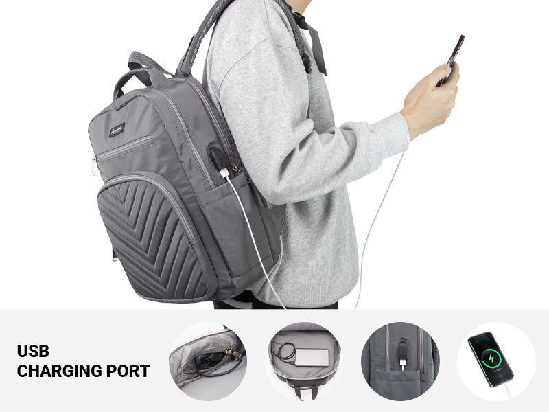 KAUKKO Women Laptop Backpacks for 14" Notebook Casual Computer Bag Stylish Pattern Daypack for Work Travel Business - kaukko