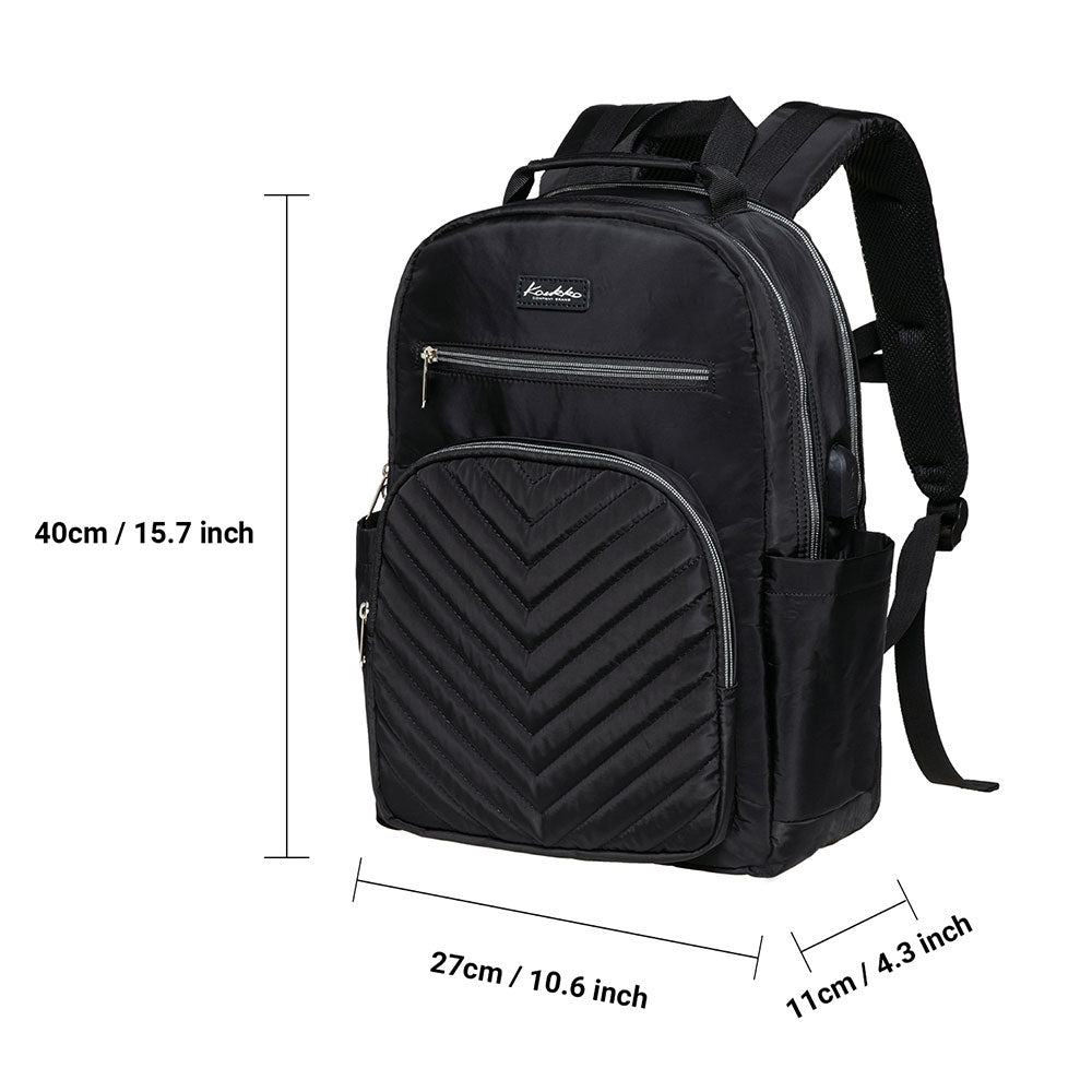 KAUKKO Women Laptop Backpacks for 14" Notebook Casual Computer Bag Stylish Pattern Daypack for Work Travel Business - kaukko