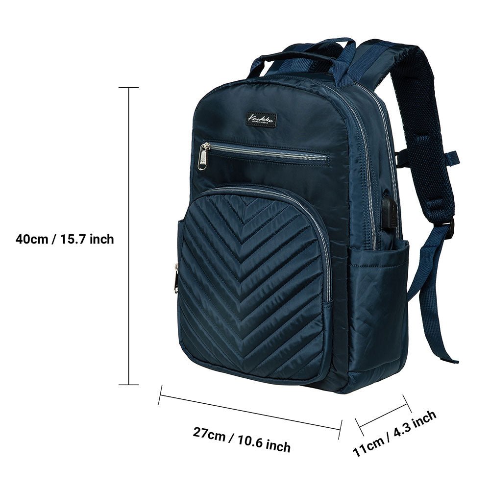 KAUKKO Women Laptop Backpacks for 14" Notebook Casual Computer Bag Stylish Pattern Daypack for Work Travel Business - kaukko