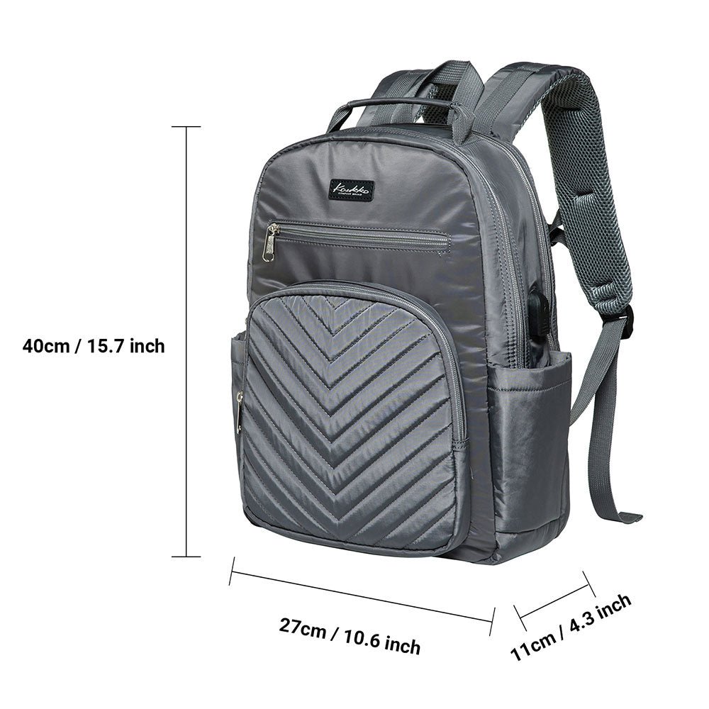 KAUKKO Women Laptop Backpacks for 14" Notebook Casual Computer Bag Stylish Pattern Daypack for Work Travel Business - kaukko