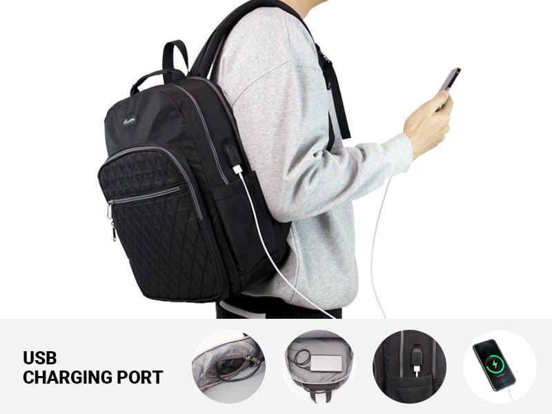 KAUKKO Women Laptop Backpacks for 14" Notebook Casual Computer Bag Stylish Pattern Daypack for Work Travel Business - kaukko