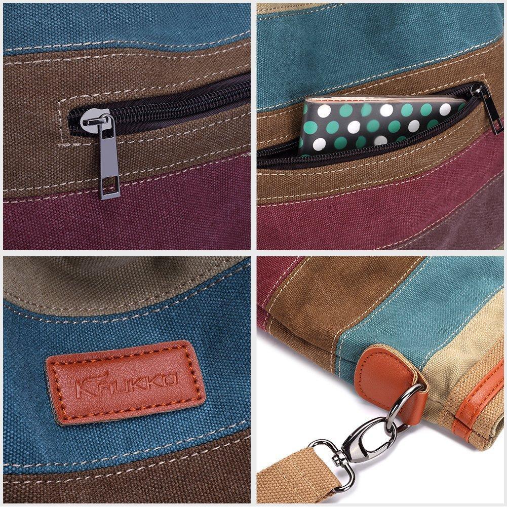 KAUKKO Women Multi-colored canvas stripe tote bag - kaukko