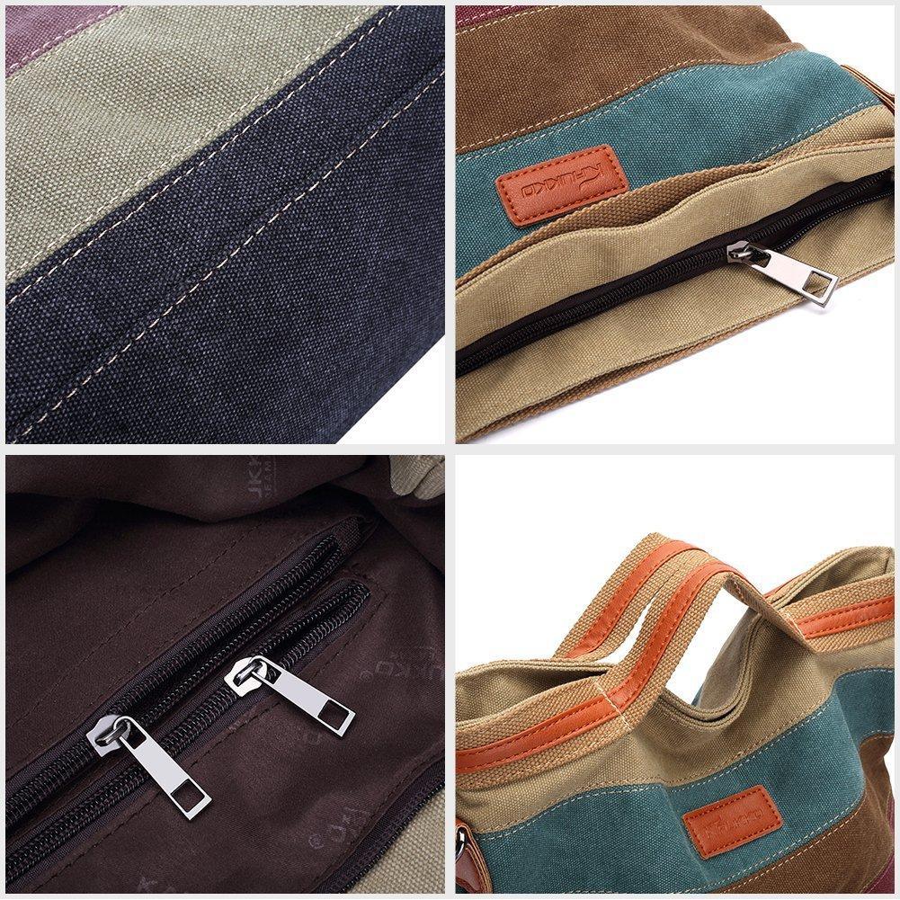 KAUKKO Women Multi-colored canvas stripe tote bag - kaukko