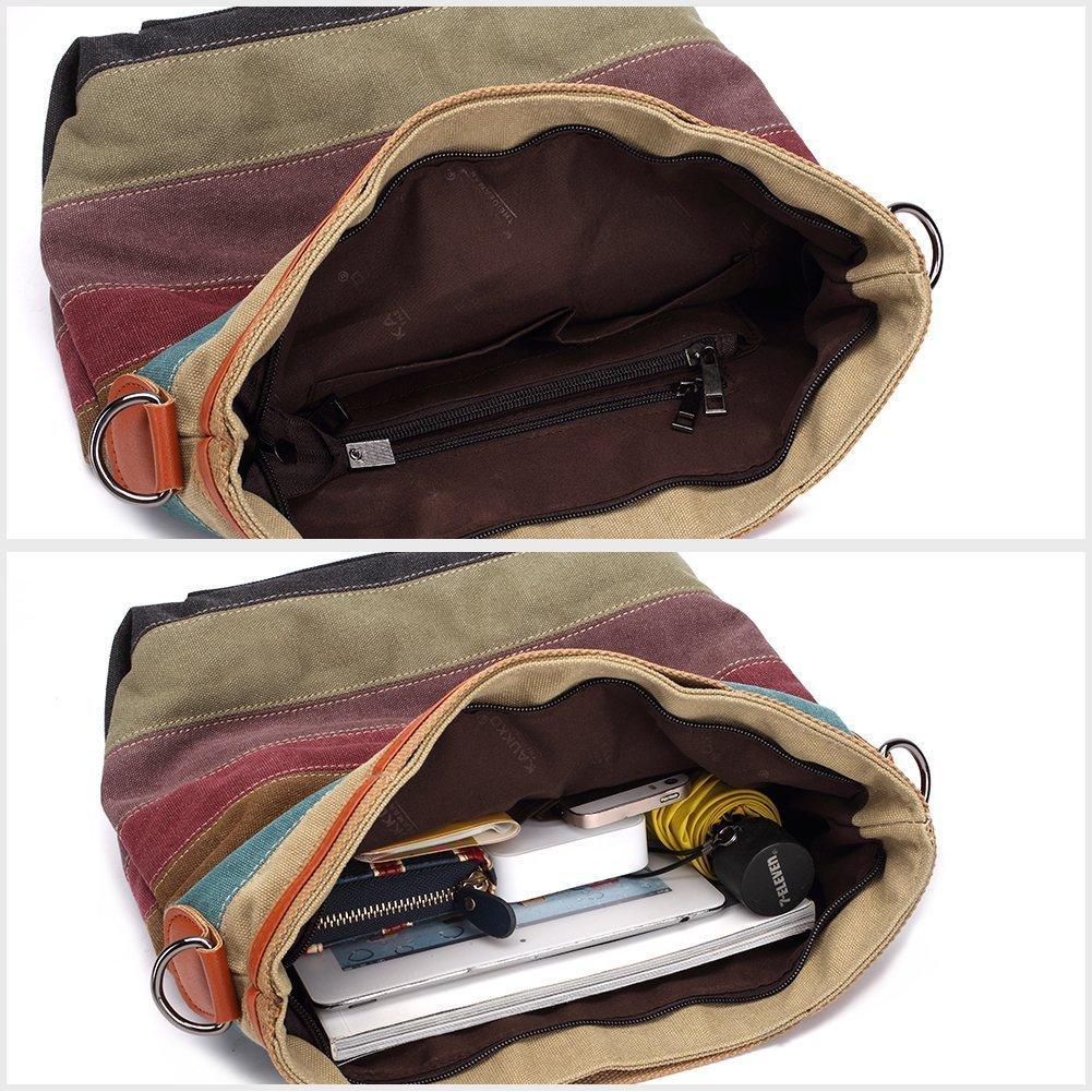 KAUKKO Women Multi-colored canvas stripe tote bag - kaukko