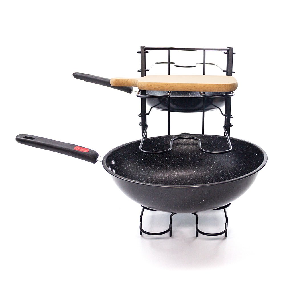 Kitchen Counter and Cabinet Pan Organizer Shelf Rack - kaukko