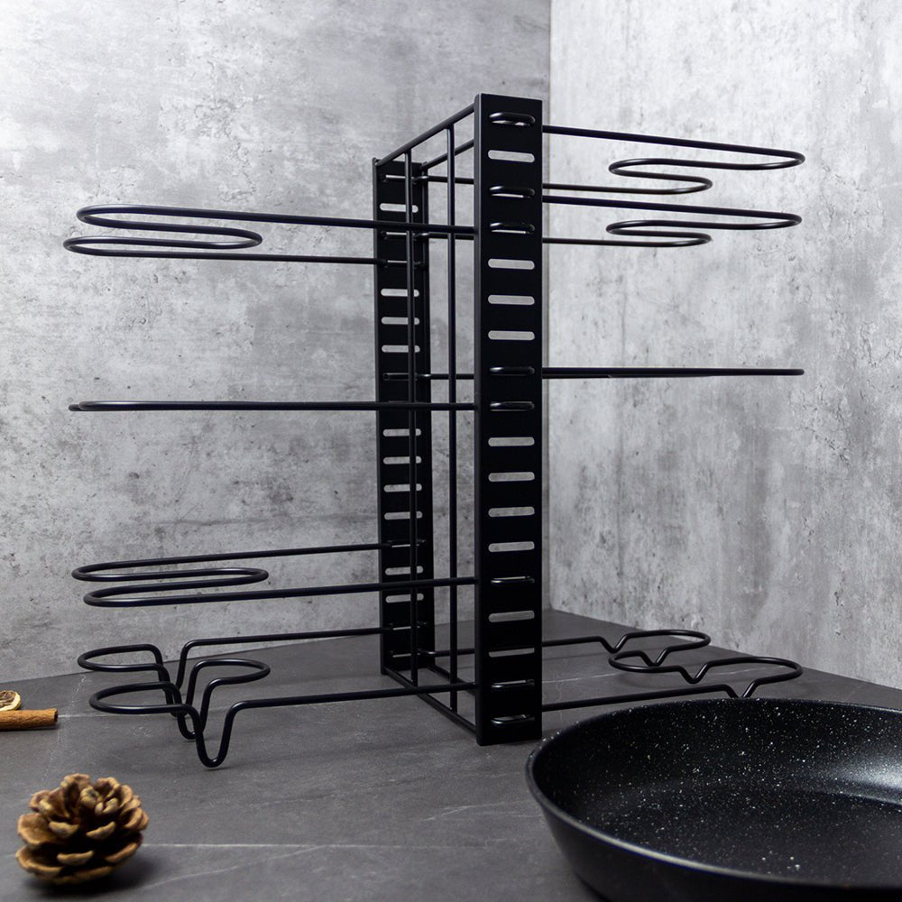 Kitchen Counter and Cabinet Pan Organizer Shelf Rack - kaukko