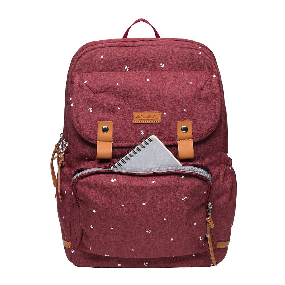 Laptop College Backpack for Teen Girls, Casual Daypack Fits 15.6" Laptop by KAUKKO (09-RED) - kaukko