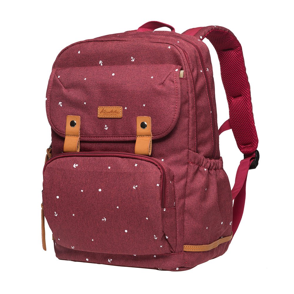 Laptop College Backpack for Teen Girls, Casual Daypack Fits 15.6" Laptop by KAUKKO (09-RED) - kaukko
