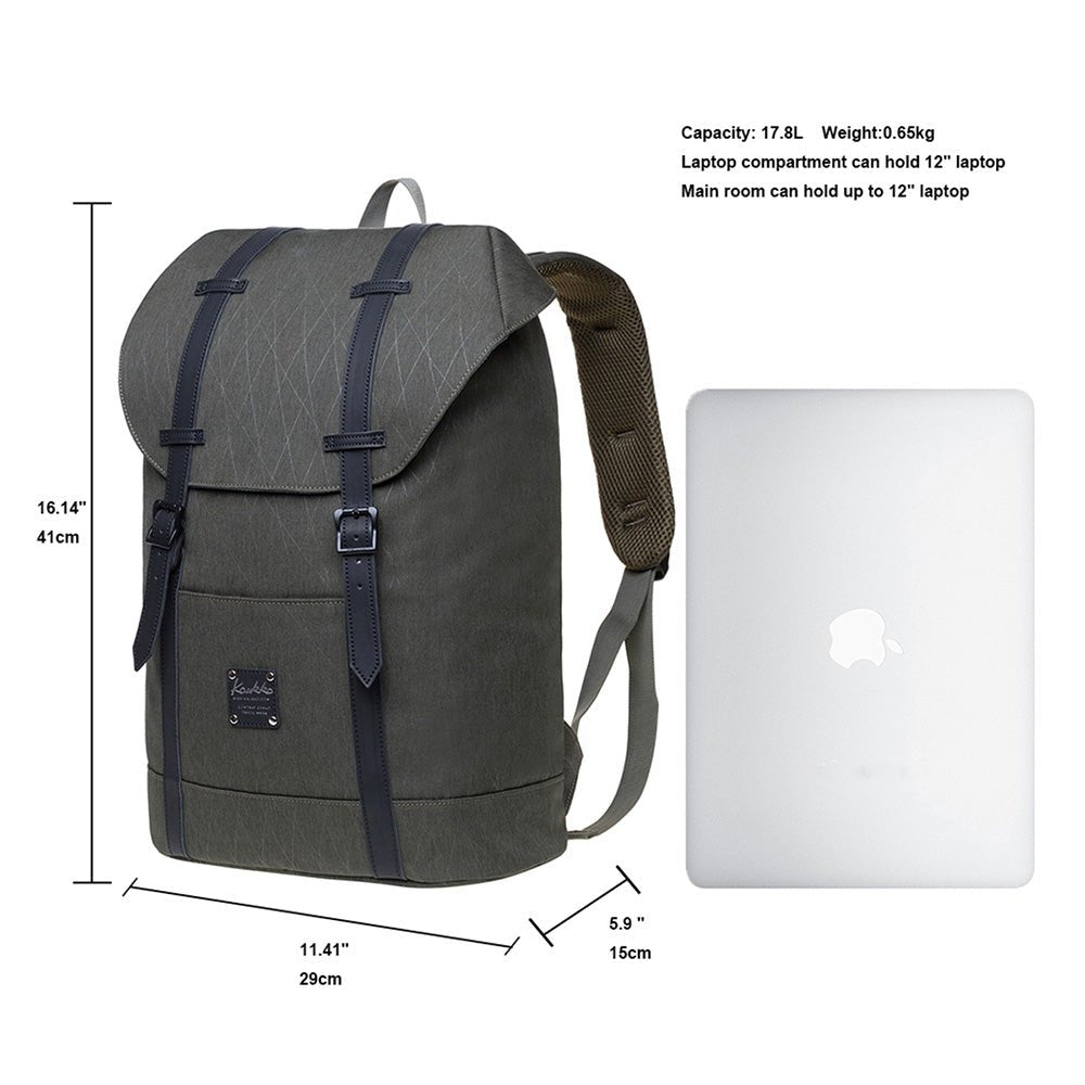 Lightweight Outdoor Backpack, KAUKKO Travel Casual Backpack Laptop Daypack for 12", EP6-15 ( Army Green /17.8L ) - kaukko