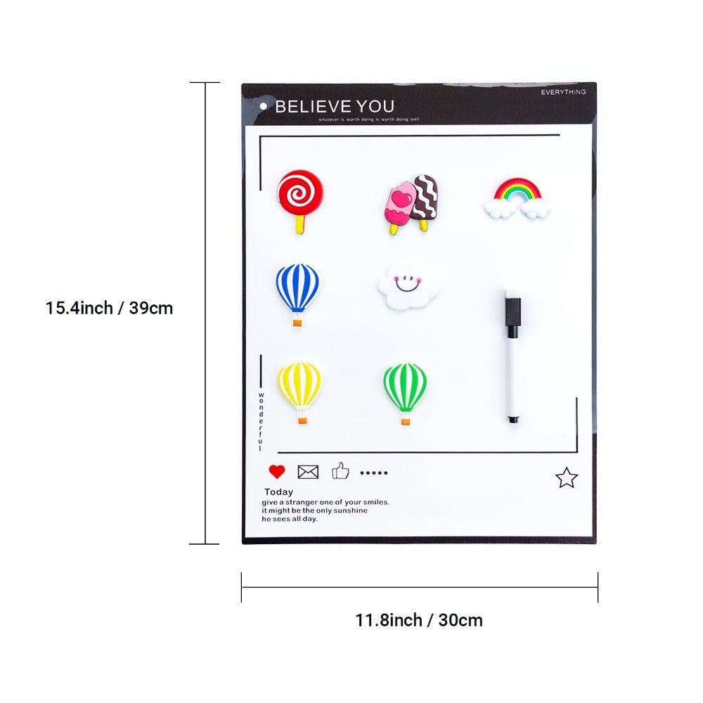 Magnetic Dry Erase Whiteboard Sheet for Fridge-Includes 7 Fine Magnets & Marker with Magnets - Refrigerator White Board Planner & Organizer - kaukko
