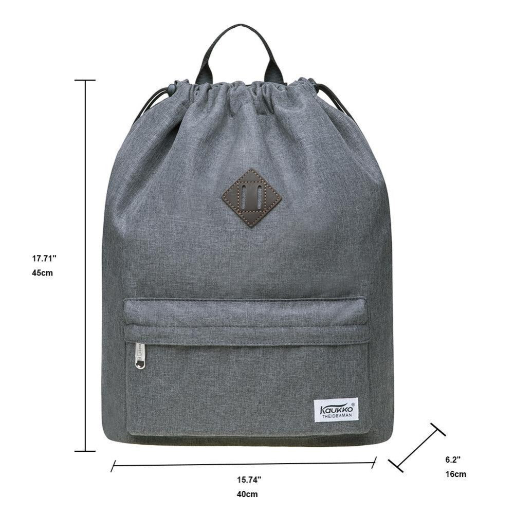 New Drawstring Canvas Bag Sports Bag Backpack Oxfor by KAUKKO - kaukko