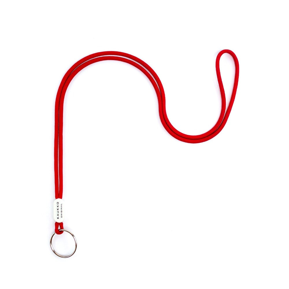KAUKKO Unisex Lanyard Short Keyring Key Chain, robust and practical (02-Red)