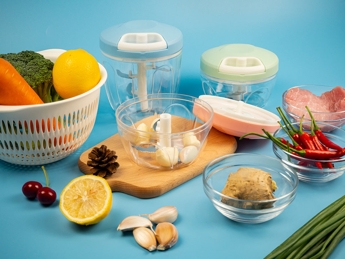 Manual Garlic Chopper, Kitchen Chopper Masher Hand Food Processor Mini Garlic Press