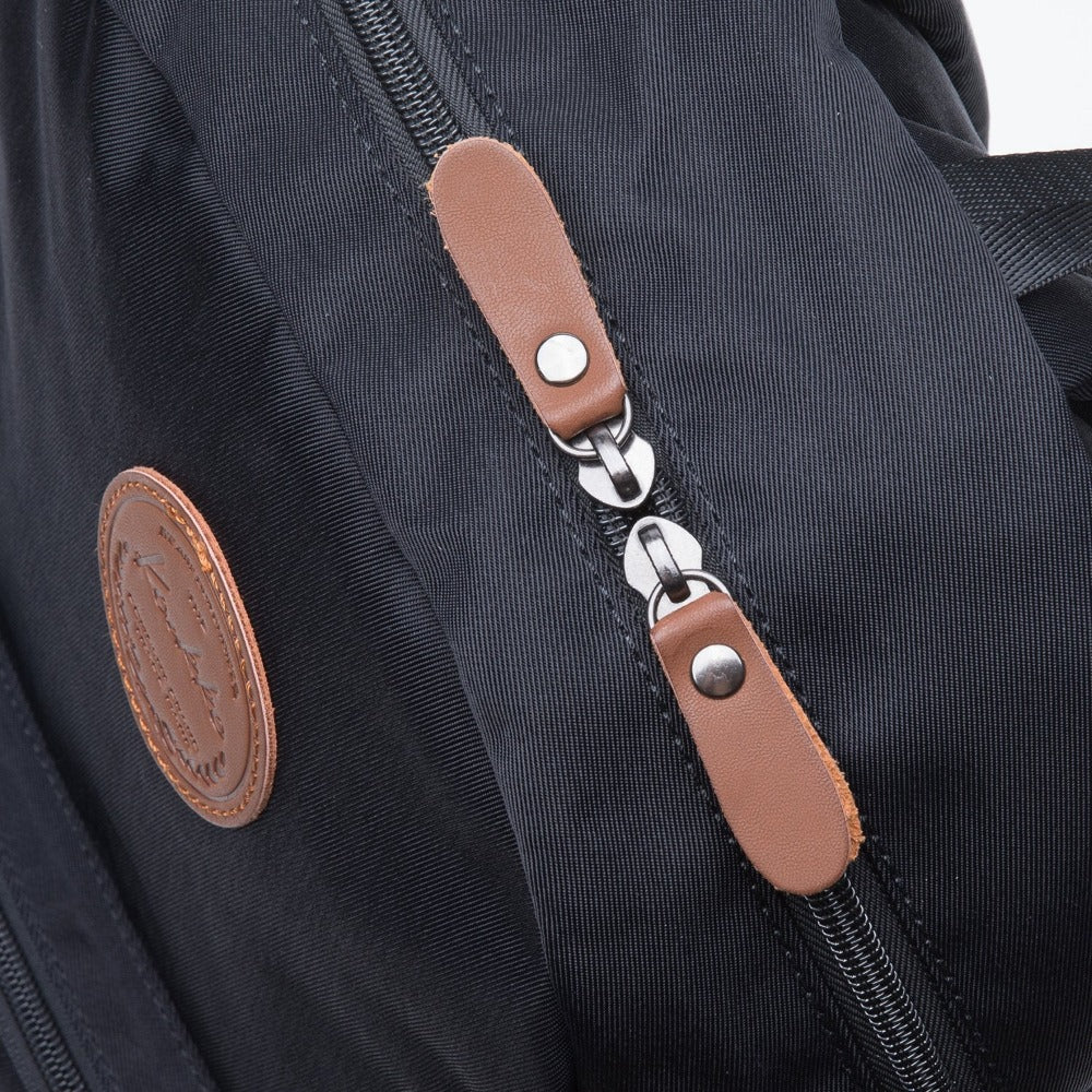 KAUKKO Stylish College School Backpack Travel Nice Rucksack, K1005-2 ( Black /17.6L ) - kaukko