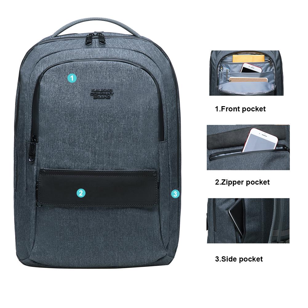 KAUKKO Ultra Slim Laptop Backpack, KB01 ( Dark Grey / 19L ) - kaukko